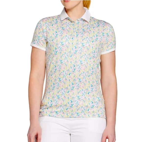 WALTER HAGEN Sleeveless Fresco Ditsy Lemon Polo Size XL NEW - Picture 1 of 10